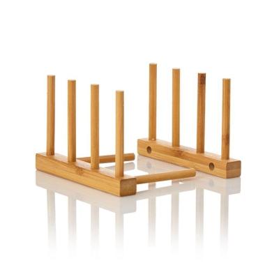 China Factory Wholesale Bamboo Biodegradable Bowl Rack Hot Sale Turntable Rack Dishes Shelf for sale