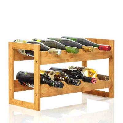 China Home Use Wine Rack Wine Rack Wine Display Home Use 100% Eco-Friendly Natural Bamboo Simplicity for sale