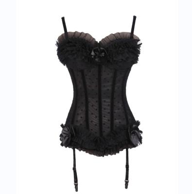 China Women's Breathable Custom Bustier Overbust Corset Corset Upper Body Shaper Mesh Corset Lace Underbust Corset for sale