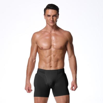 China QUICK DRY Men Slimming Shorts Hip Shaper Butt Lifter Comfortable Removable Pads Shapewear Shorts for sale