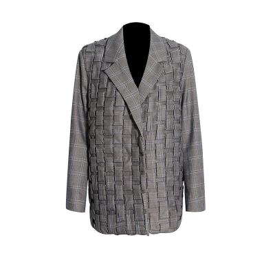 China Breathable Women s Gray Oversized Plaid Suits and Formal Office 2022 Solid Women Tuxedo Coats and Blazer Ladies for sale