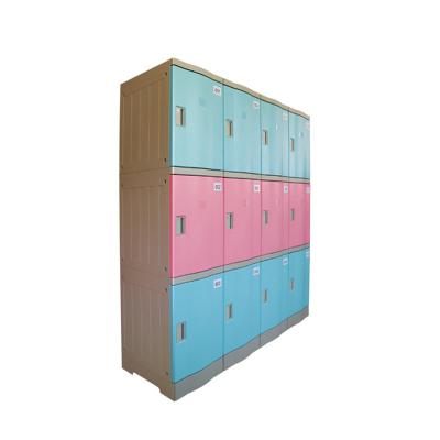 China Environmental Protection And No Rust ABS Plastic Locker Blue Color 15 Door Number Lock Locker ABS Locker Password for sale