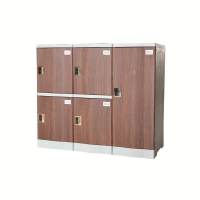 China Environmental protection and no rust wooden color ABS plastic school locker waterproof classroom locker for sale