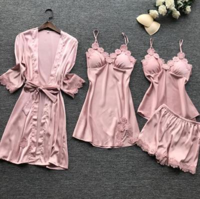 China QUICK DRY satin pajamas women sleepwear women de femm pijamas de navidad robe de soiree for sale