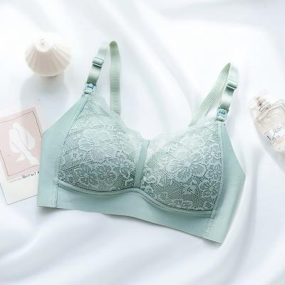 China 2022 Custom Made Comfy QUICK DRY Front Open Pregnancy Lace Maternity And Nursing Bra Brasssiere for sale