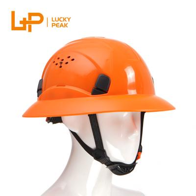 China ABS LuckyPeak Industry Hard Hat For Construction Workers Safety Hard Hat With Visor Brim Can Be Adjusted To Tightness for sale