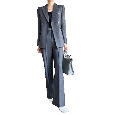 China Anti-pilling early autumn suit set professional Korean British style leisure women's spring and leg version autumn fashion wide leg trouser lead for sale