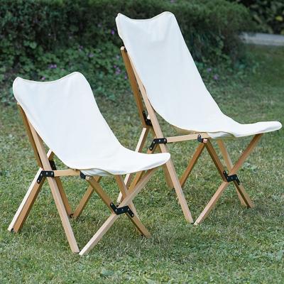 China Portable Outdoor Folding Chair Easy-carrying Camping Lounger Solid Wood Beach Dining Lightweight Chairs for sale