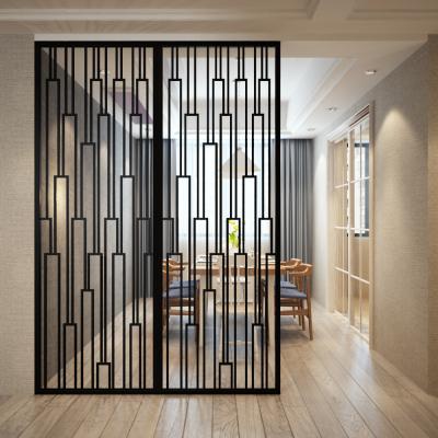 China (Other)Adjustable Black Custom Living Room Partition Wall Iron Combination Screen Dining Partition Room Divider for sale