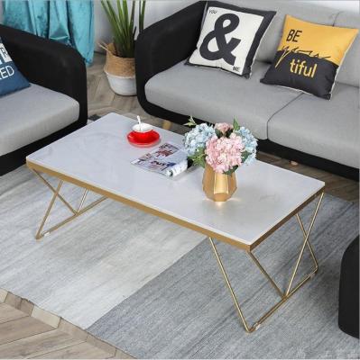 China New Design Adjustable Marble Top Coffee Table (Others) Stainless Steel Coffee Table Furniture for sale