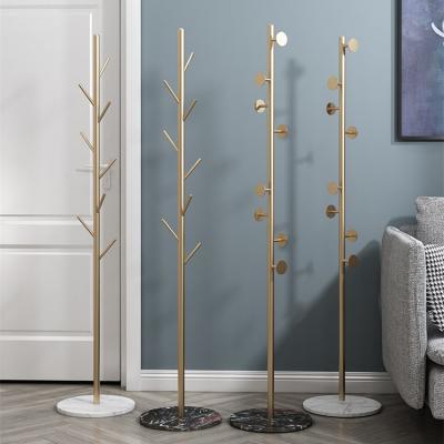 China Wholesale Customizable Luxury Cheap Simple Sensitive Popular Mini Metal Coat Stand Marble Base Coat Rack for sale