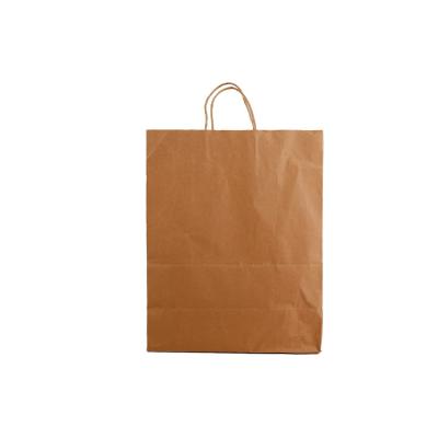 China Cheap Recycled Materials Logo Plain Printed Recyclable Brown Paper Bags With Handle for sale