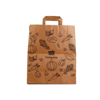 China Recycled Materials Wholesale Custom Handle Craft Brown Kraft Paper Shopping Bag With Logo for sale