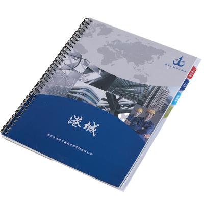 China Advertising Brochure Spiral Binding Cover Book Brochure Custom Printing Hidden Hard Brochure for sale