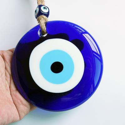 China Art Deco Mini Good Luck Evil Eye Tree Car Mirror Ornament Glass Handmade Turkish Blue Hanging Home Decoration for sale