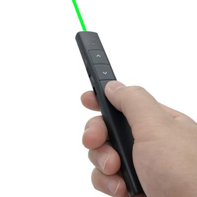 China 2.4 GHz Rechargeable Laser Pointer PPT Presenter Teacher Wireless Green Page Pen Presenter Remote Control for sale