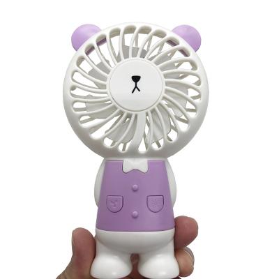 China Cute design; colored light; Mute ; 2022 Small Size USB Mini Fan Portable Charging Fan With Cute Bear Shape Lithium Battery Mini Handheld Led Fan for sale