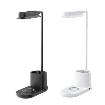 China Wireless Charging Desk Lamp Wireless Charging Desk Lamp Bedside Reading Lamp Lighting Charger/Phone/Pen Stand 15W for sale