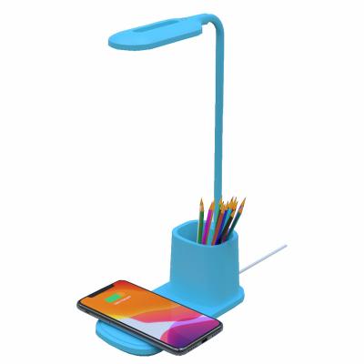 China USB Charging Bedside Lamp Wireless Charging Lamp/Phone/Pen Stand 15W Pen Holder Lamp Wireless Charger Wireless Charging for sale