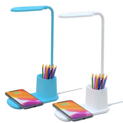 China Lighting/Phone/Pen Stand 15W Charger Reading Lamp With QI Multi-Functional QI Charger LED Lamp Radio Wireless Charging Charger for sale