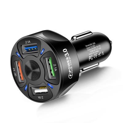 China Mobile Phone/Tablet/MP3/MP4/other USB Device QC 3.0 USB Car Charger 18w 4 Port Car Phone Charger Fast Charging Adapter for iphone 13 for sale