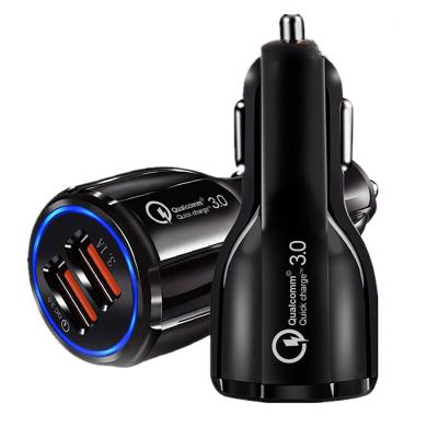 China Mobile Phone Tablet Charging QC3.0 3.1A Dual Usb Car Charger For Mobile Phone Fast Charger Adapter for sale