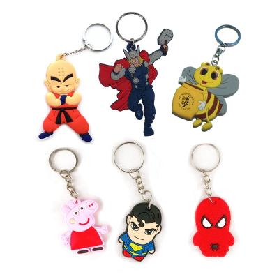 China Promotional Rubber Gifts Custom Soft Rubber 3D Cartoon Character Souvenir PVC Key Chain for sale