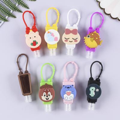 China Reusable Detachable Medicine 30ml Cartoon Style Silicone Bottle Holder Liquid Soap Silicone Case Hand Sanitizer Holder for sale