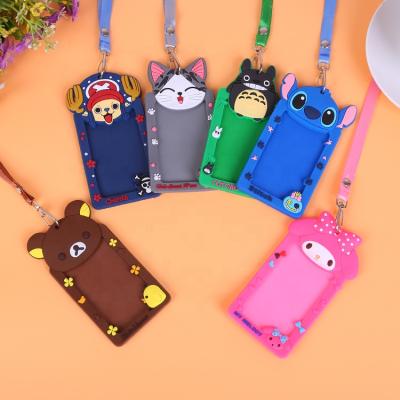 China Fashion Design Cartoon 12 ID Credit Card Holder with Neck Strap Lanyard for sale