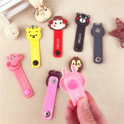 China With Button Cartoon Style Mobile Phone Accessories USB PVC Cable Winder for sale