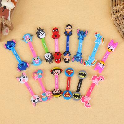 China With Button Cartoon Cable Winder Wrap Promotional Link For USB Data Line for sale