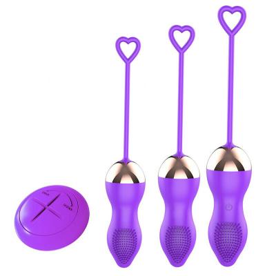 China Women's Remote Control Exerciser Ben Kegel Balls Pelvic Yoga Kit Wireless Vibrator Egg 3pcs for sale