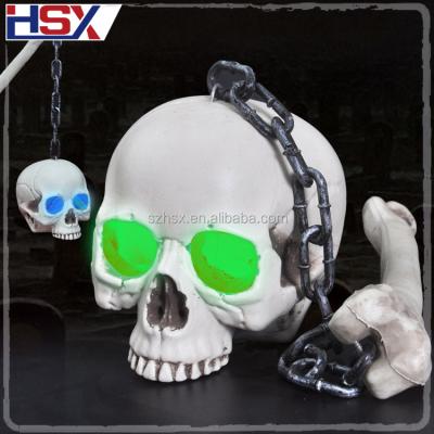 China Hot Sale Wholesale LED Plastic Colorful Flash Eco-friendly Light Halloween Plastic Skull Head for sale