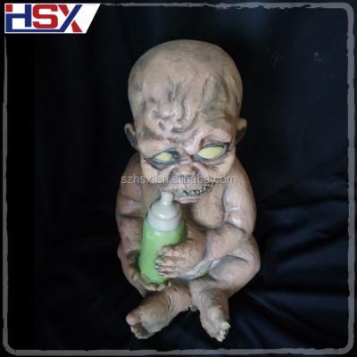 China Realistic Halloween Party Decoration Hotest Halloween Haunted House Props Sucking Bottle Horror Baby Zombie for sale