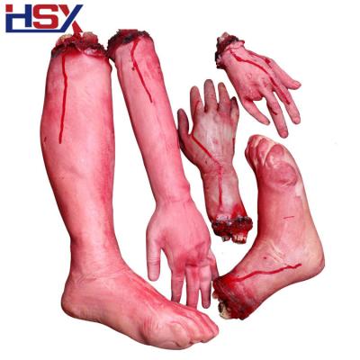 China Wholesale Realistic And Horror Realistic Halloween Latex 5PCS Bloody Hand Prop for sale