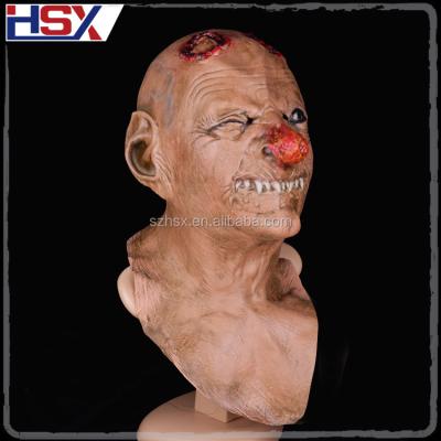 China Horror and Scary Brandy Nose Goblin Mask Hornless Vivid Hot Sale Hornless Evil Zombie Latex Mask Halloween for sale