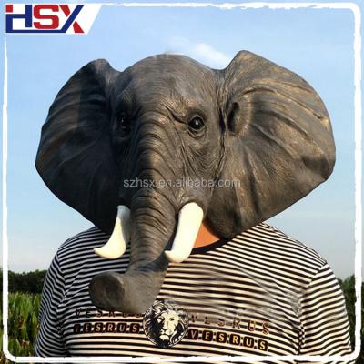 China High Quality Safari Zoo Animal Nellie Mask Realistic Printing Latex Elephant Mask for sale