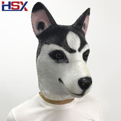 China Realistic Printing Dog Mask Halloween Masquerade Party Costume Funny Border Collie Animal Head Mask for sale