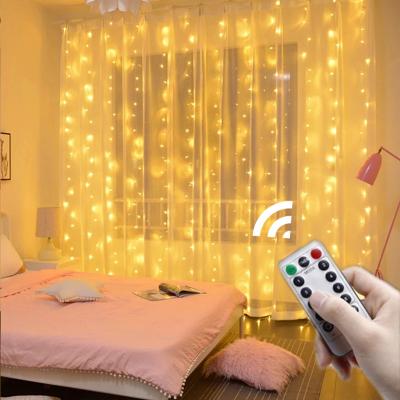 China 3M LED Curtain Lights USB Curtain Lamp String Lights Fairy Lights Garland For New Year Christmas Remote Control Home Wedding Decorating Lights for sale