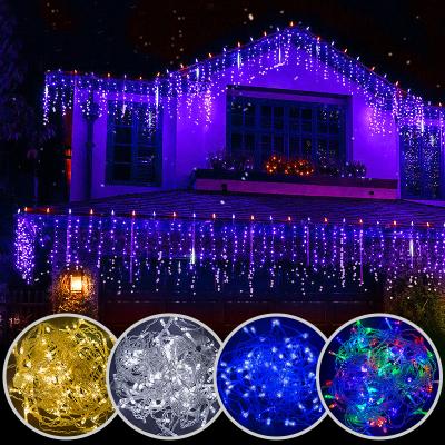 China Ice Curtain String Lights Christmas Lights 0.4-0.6m Outdoor Curtain String Light Waterfall Decoration 5M Droop Fairy Led Lights For Garden Party Holidays for sale