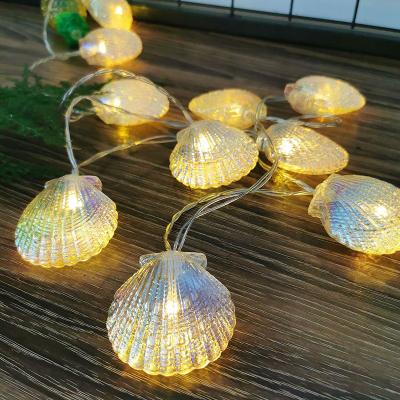 China Warm White Christmas Light 1.5M Shell Seahorse Night Lights Room Decor String Lights Mermaid Birthday Party Decoration for sale