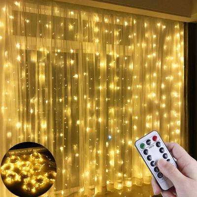 China Curtains Lights Window Curtain 300 Led String Light for Christmas Wedding Party Garden Holiday Wall Decorations Indoor Outdoor Lighting for sale