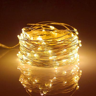 China Copper String Lights 2022 Indoor Amazon Battery Christmas Lights Fariy Lighting 10m 100 LED Mini String Lights Gifts USB Holiday Decorative Hallway for sale