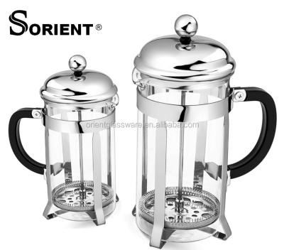 China WITH LID 600ml 1000ml stainless steel and glass coffee cup coffee maker set french coffee press set for sale