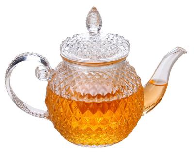 China Wholesale Borosilicate Viable Heat Resistant Clear 15 Ounce Teapot Tea Maker Glass Tea Cup Set for sale