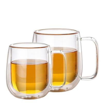 China Viable Wholesale Heat Resistant Double Wall Coffee Tea Cup Glass Tea Cup Set for sale