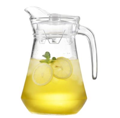 China 1000ml -1500ml Viable Water Pitcher Glass Pitcher With Lid Drinking Glass Jar for sale