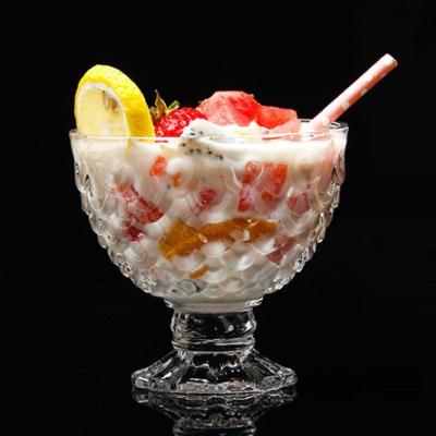 China Disposable Wholesale Color Glass Bowl Ice Cream Cup Salad Dessert Lead Free Embossed Bowl for sale