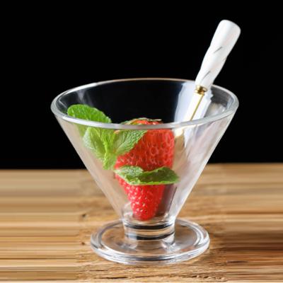 China Disposable Wholesale Color Glass Bowl Ice Cream Cup Salad Dessert Lead Free Embossed Bowl for sale