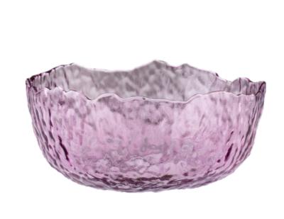 China Viable Hot Sale Color Hammer Pattern Glass Salad Bowl Lead Free Fruit Bowl for sale